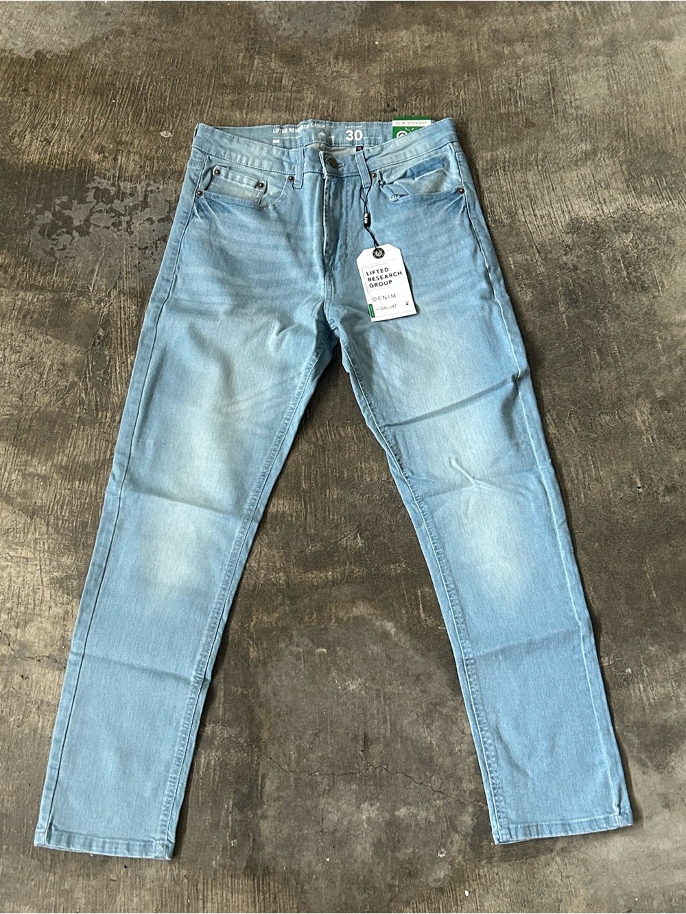 Lrg Light Blue Wash Slim Straight Jeans